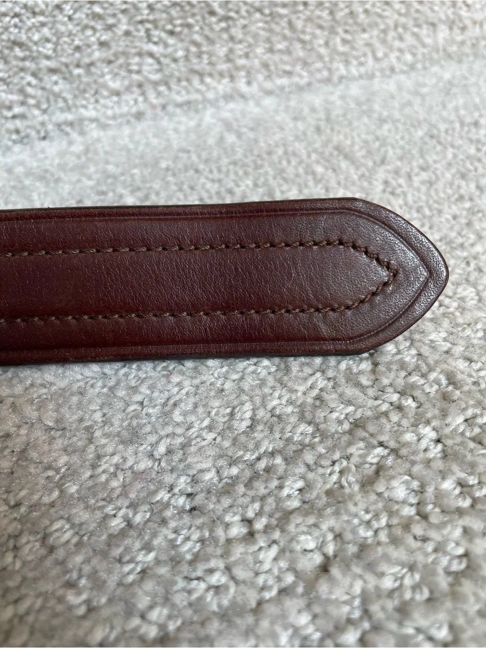 Eddie Bauer Size 42 Brown Leather Stitching Accented Brass Buckle Casual Belt